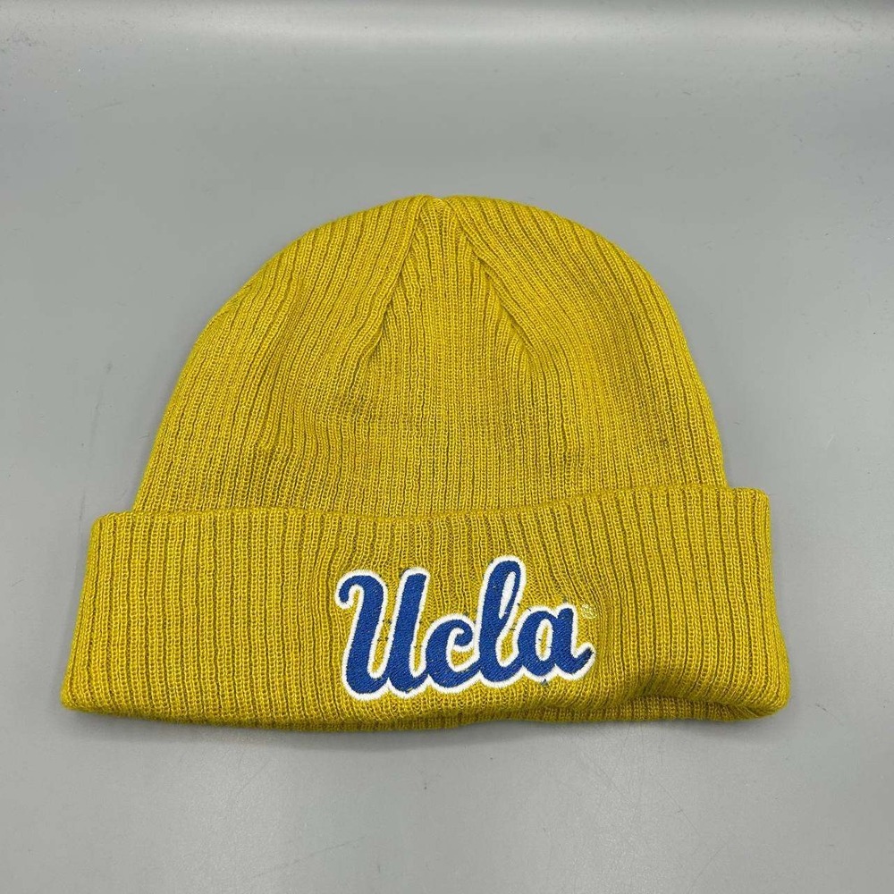 UCKA Bruins NCAA Hat Men Yellow Knit The Game Cuffed Beanie Cap New